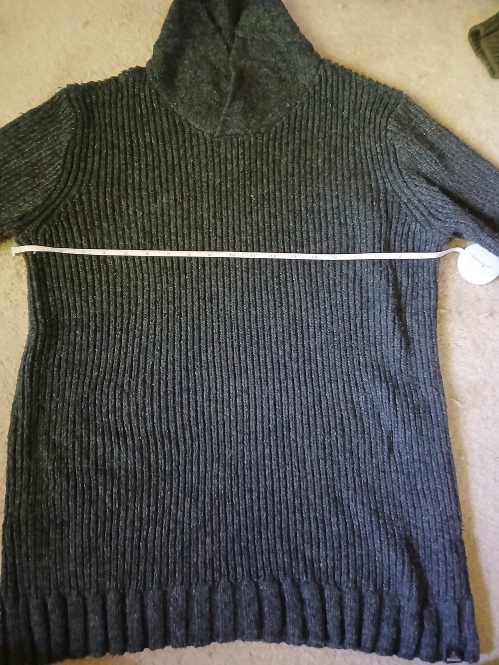 Prana Men's Charcoal Ribbed Turtleneck Sweater
